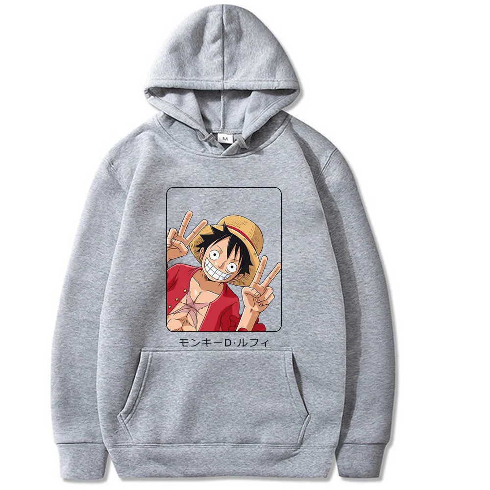 Anime une pièce sweat à capuche imprimé Funly à manches longues sweat décontracté hommes/femme hauts Y0804