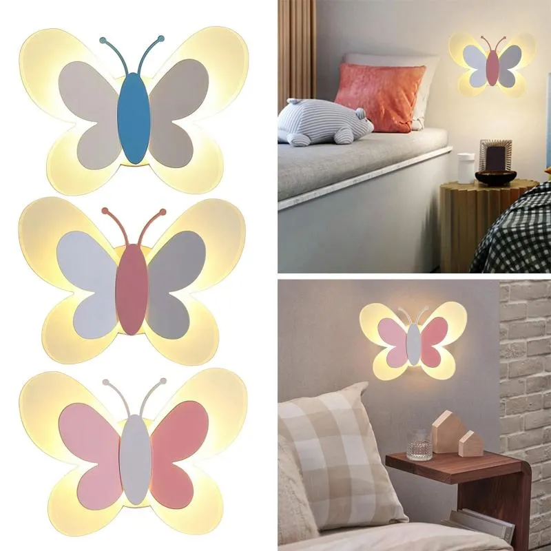 Wall Lamps LED Sconce Lamp Butterfly Warm Light Wall-Mounted Minimalist Lighting Fixtures For Home Loft Indoor Stair Decoration2817