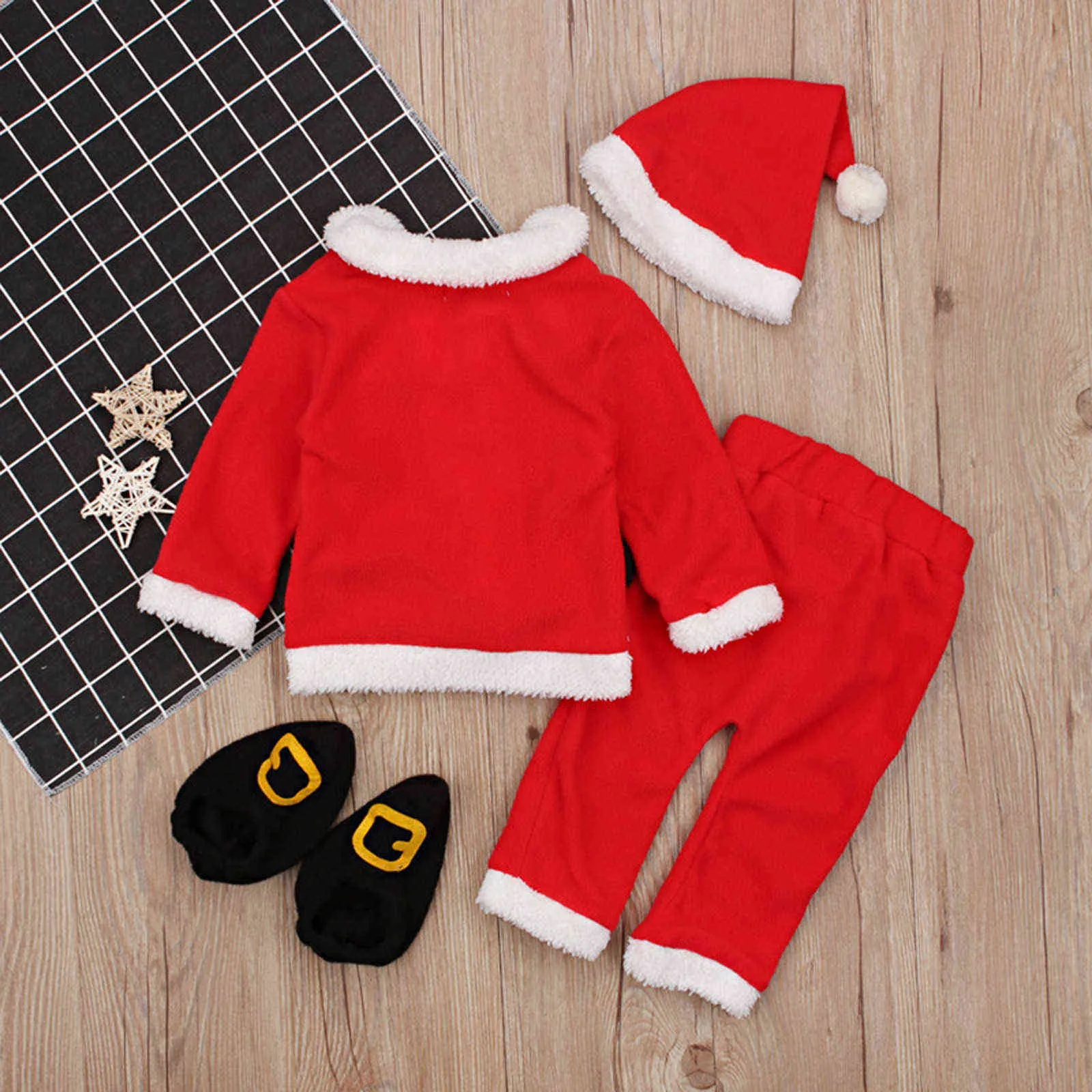 幼児の赤ちゃんサンタクリスマストップスパントシャツ衣装セットファッション幼児の男の子コスチュームカジュアルカジュアル服