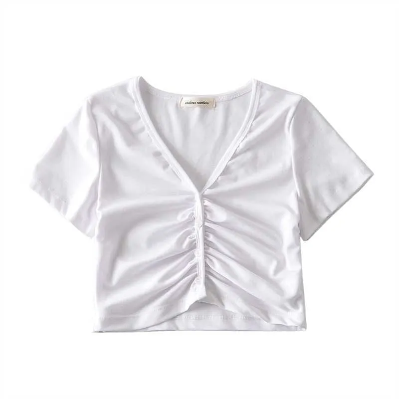 HSA Women Elegant V Neck Bow bundet Casual Cotton Kimono Blus Shirt Women Short Sleeve Chic Brand Feminina Topps Button Top 210716