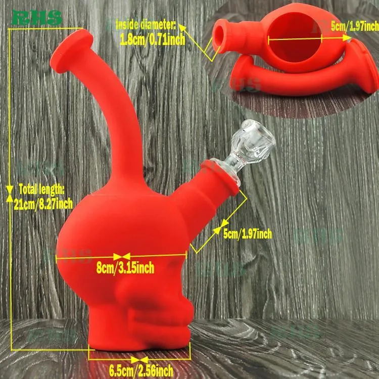 Cookahs череп трубы удобные силиконовые Bong DAB нефтяная вышка новых водопроводных труб Shisha Cookah свободный тип