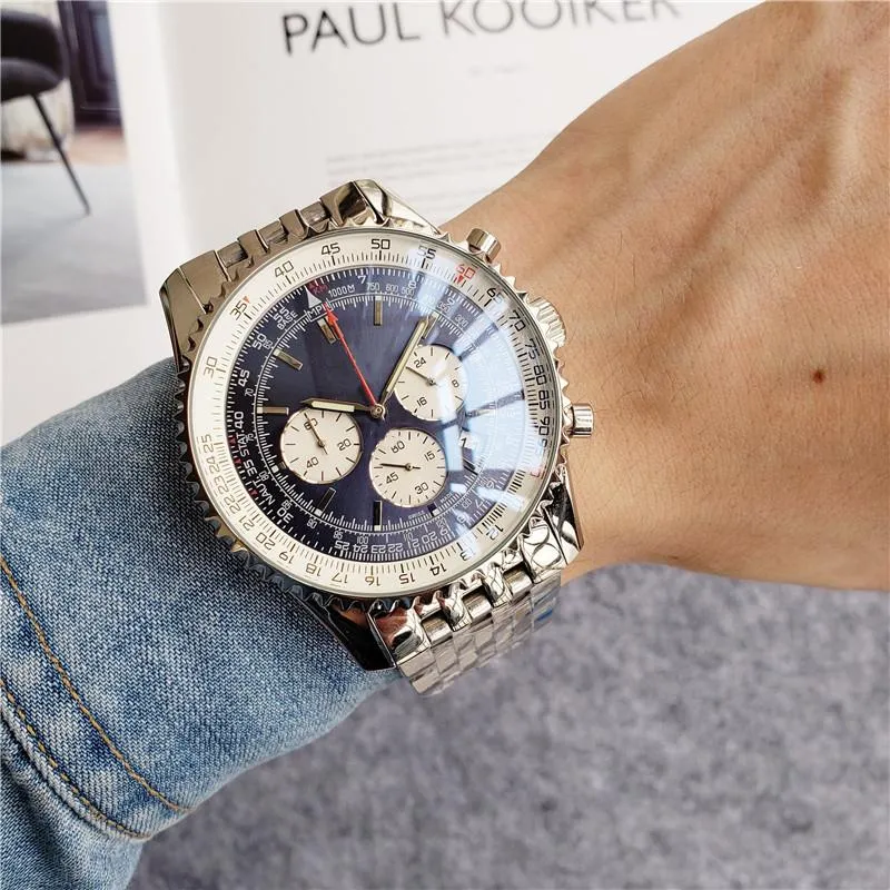 Luxe herenhorloge 47 mm ultragrote wijzerplaat 316L Boutique stalen horlogeband waterdichte Whiteface eeuwenoude horloges239M