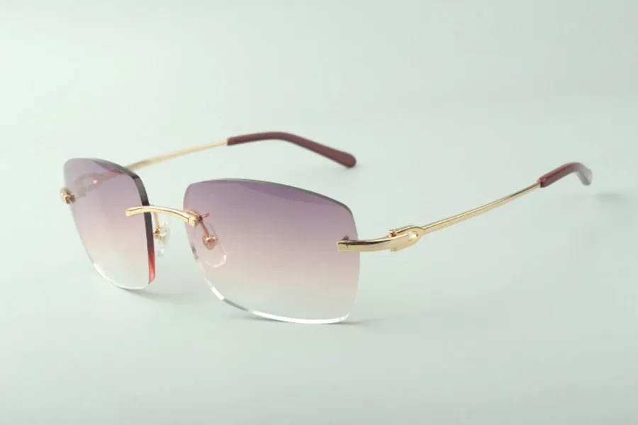 全体の3524025メタルリムレスサングラス装飾メガネの男性Sファッションサングラスユニセックスデザインクラシックゴールドフレーム262W