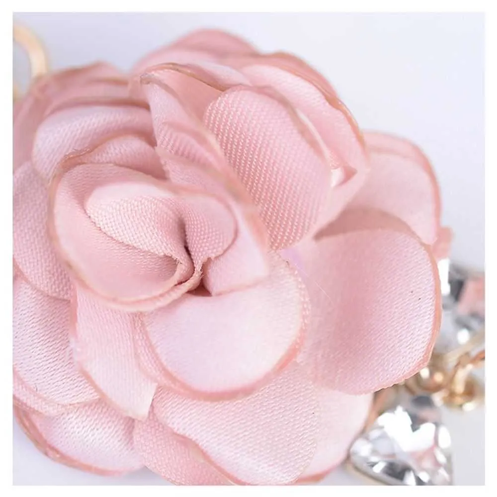 Camélia fleur bijoux de mode Rose breloque sac suspendu décoration clé boucle accessoires ornements G1019
