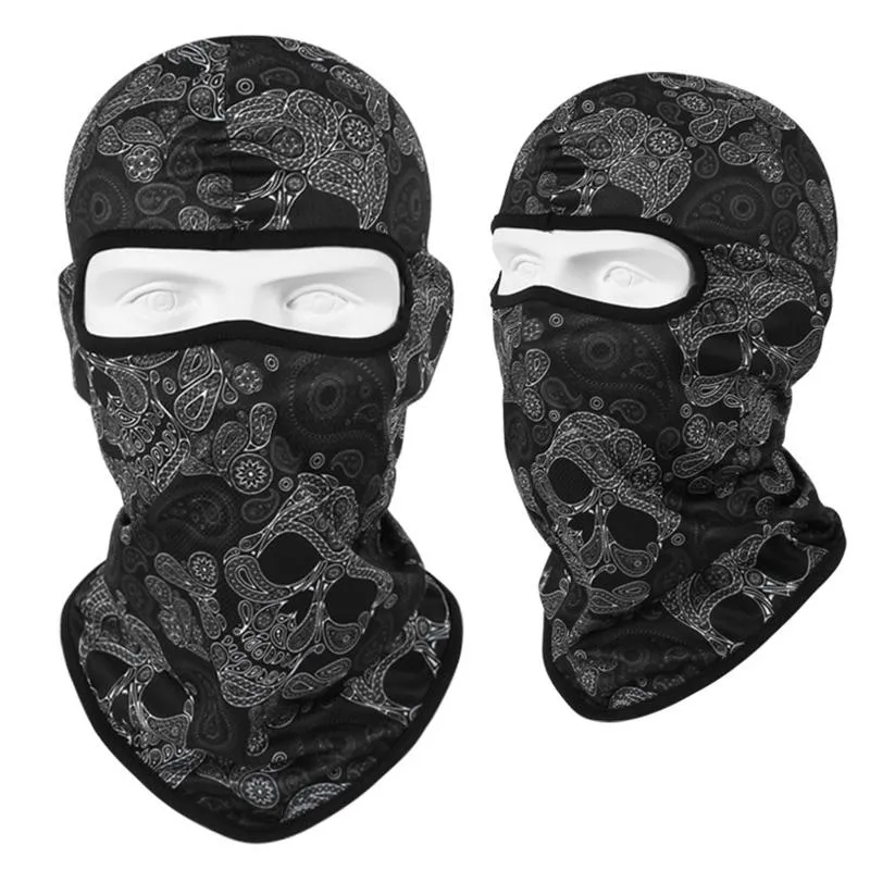 Cycling Caps & Masks Skull Print Bandana Balaclava Full Face Mask Scarf Outdoor Fishing Hunting Hiking Neck Gaiter Cover Shield220w