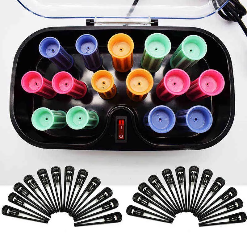 Hair Curler Hot Rollers Set Ceramic Curlers Sticks Tubewith Gloves Clips for Dry Wet Long Short Curly 220304