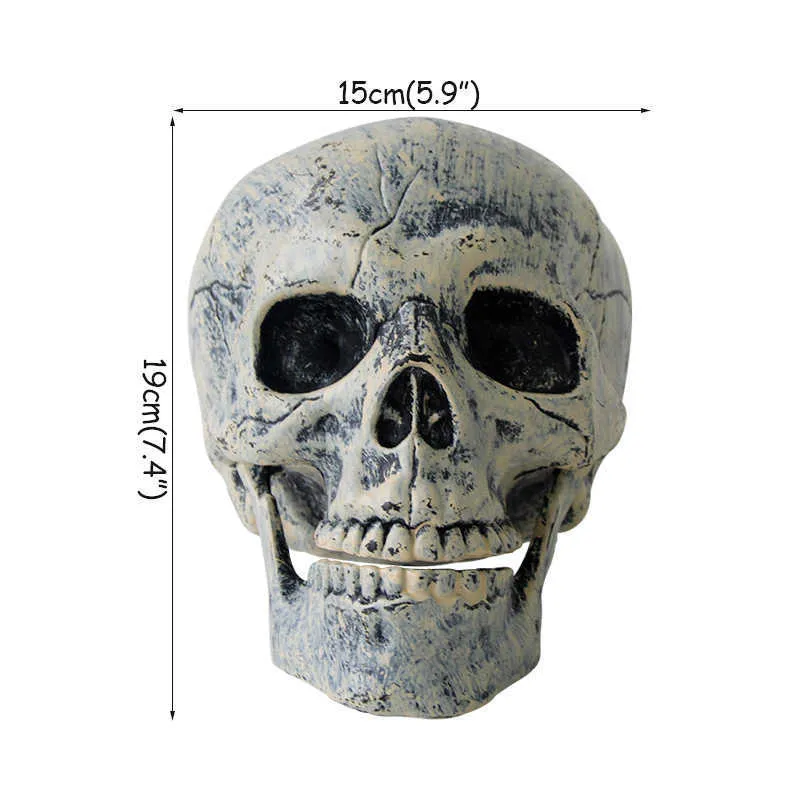 Хэллоуин партия аксессуар скелет череп головы и кости скелетные подвижные игрушки для мальчиков подарочный декор дома ужас домохозяйственный дом Y0730