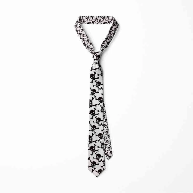 Ny mode Skull Punk Trend Men's Tie Novelty 8cm Slim Casual Dog Nylon Men's Tie Party Wedding Party Accessories Tie Cravatta Y1229