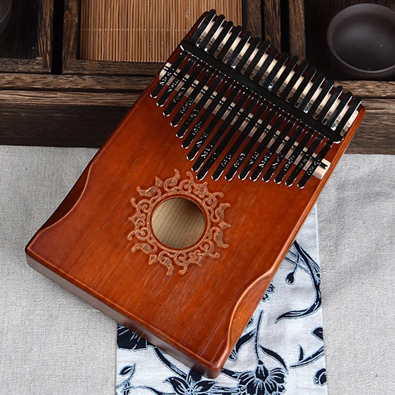 17 teclas Kalimba caoba pulgar Piano Reed 17 teclas música teclado madera africano Kalimba dedo Piano246h