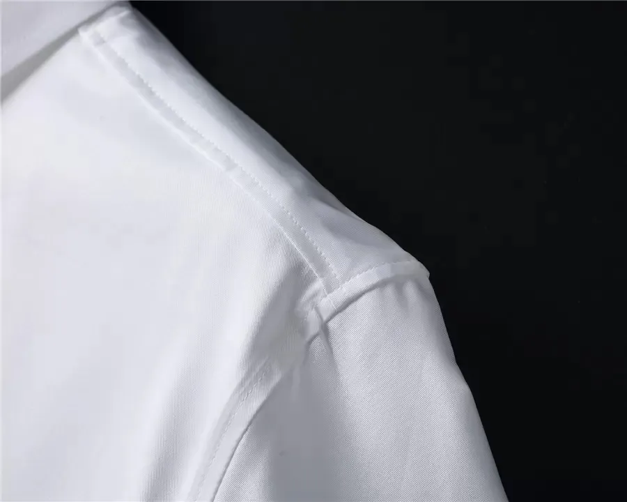 Lüks Erkek Elbise Casual Baskı Gömlek Erkekler Için Uzun Kollu Pamuk Paris Slim Fit Bayan Gömlek