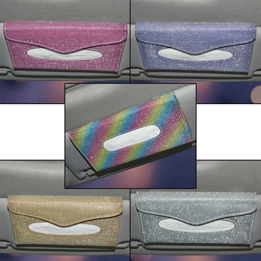 Universal Auto Sonnenblende Tissue Box PU Glänzende Hängende Art Tissue Abdeckung Auto Clip Halter Papier Serviette Halter Zubehör