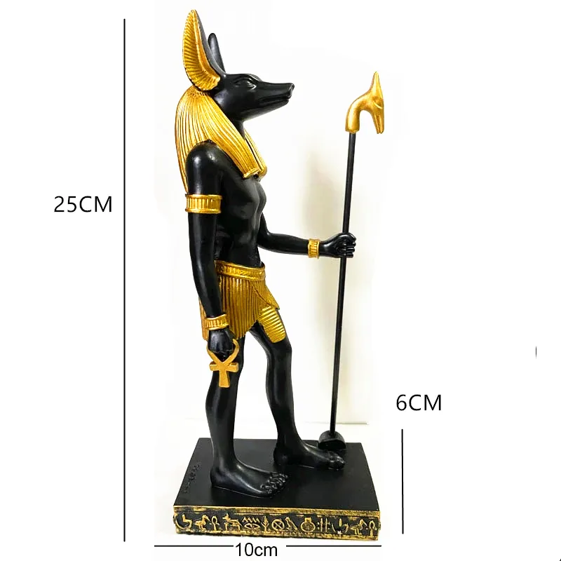 Antike Ägypten Mythologie Figur Senilen Trimer Anubis Dekor Statue Heimdekoration Figuren Desktop Dekoration Hund God skulptur 220211