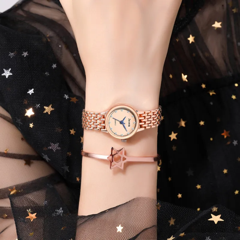 Nuovi orologi da donna Moda cinturino in acciaio inossidabile oro rosa Orologi da polso al quarzo con diamanti da donna casual di marca di lusso reloj mujer270U