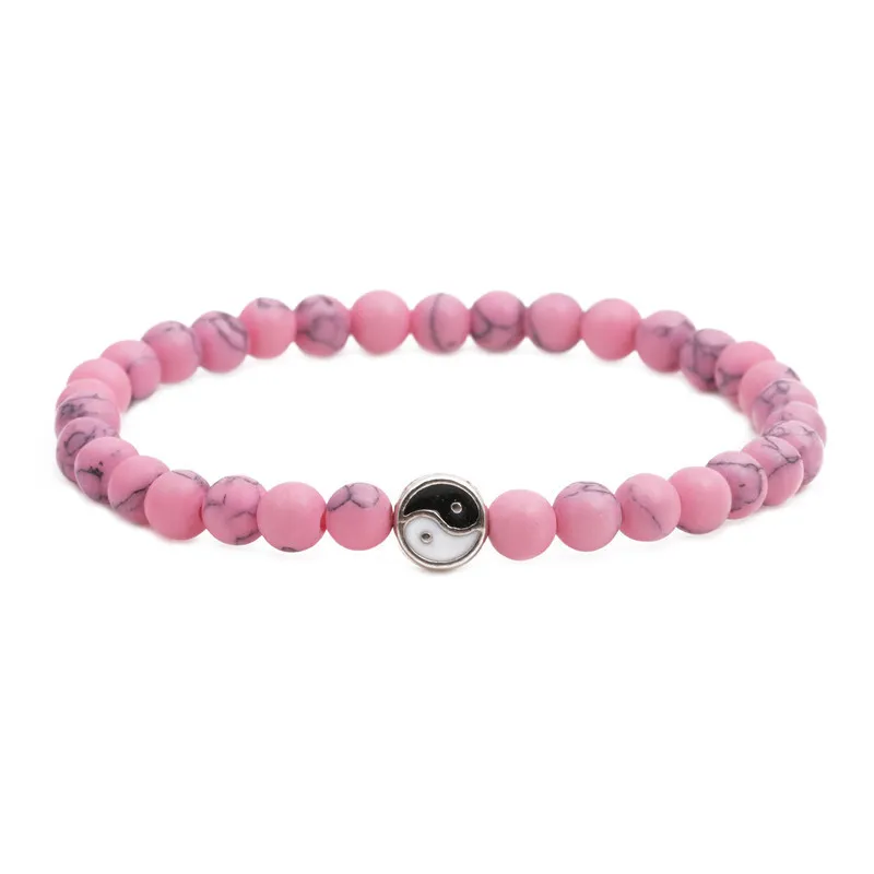 Bracelet de perles Yin Yang pour hommes et femmes Yoga Chakra Méditation Pierre naturelle