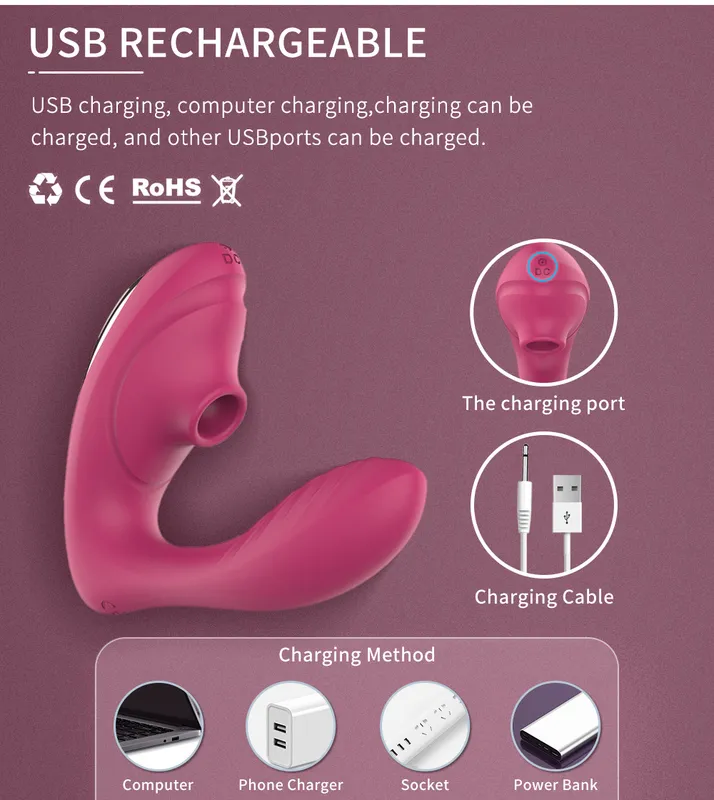 10 lägen Klitoralsugande Vibrator G Spot Clit Sucker Klitorisstimulator Par Dildo Sexleksaker Handla Kvinna för Kvinnor Vuxna 18 220303