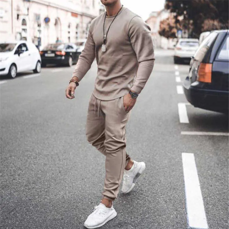 2021 New Men's Suits Gym Tights Training Clothes Workout Jogging Sports Set Running Rashguard Tracksuit For Men Sweat suit X0909