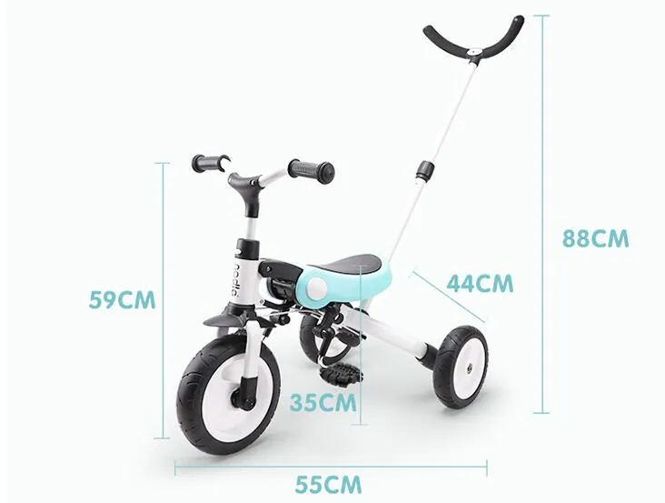 Nuovo carrello triciclo bambini 2-3-6 anni Passeggino bicicletta pieghevole leggero