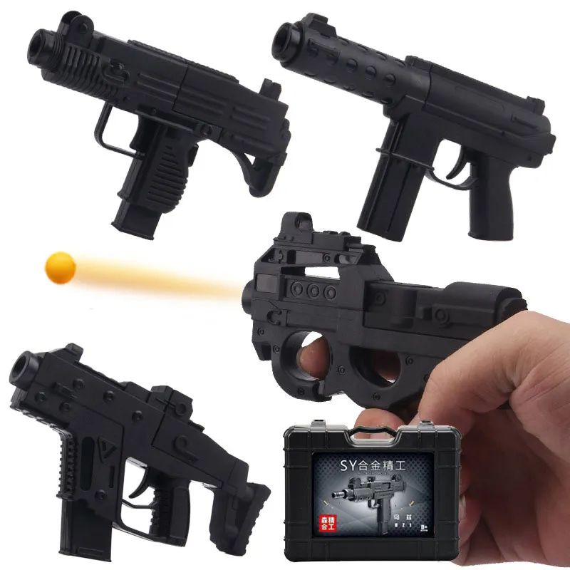 Legering Mini Pistool Speelgoed Model P90 TEC-9 Submachine Schieten Veilig Kogels Voor Volwassenen Collectie Jongens Verjaardagscadeautjes