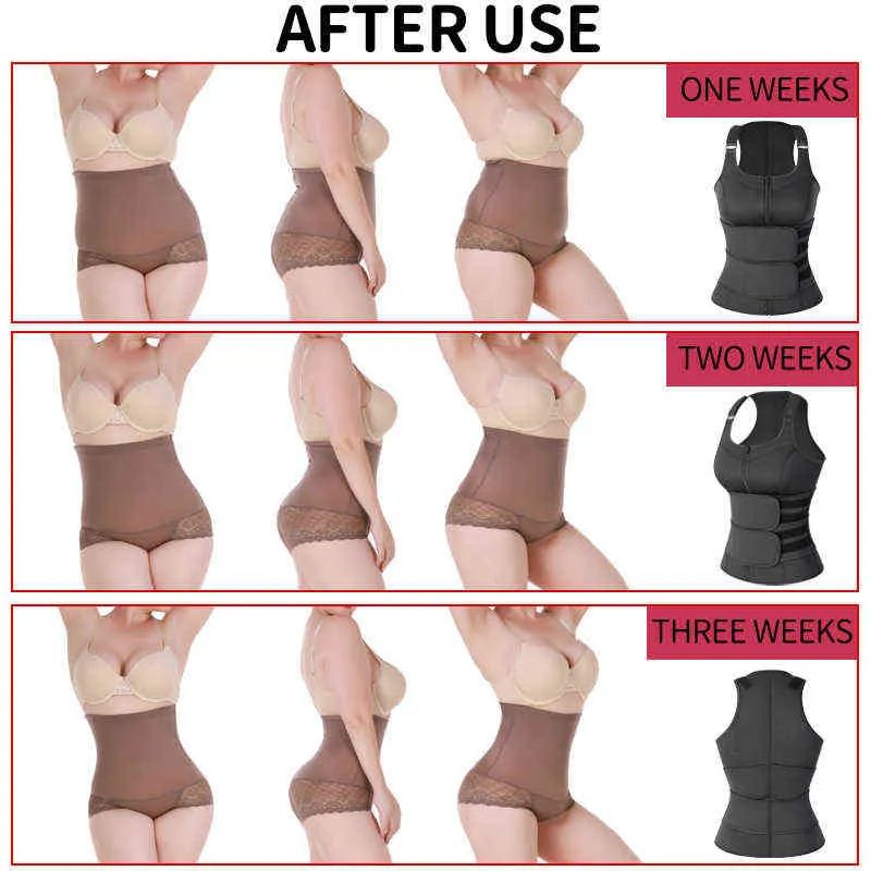 Mulheres Da cintura Treinador Corporal Shaper Neoprene Sauna Suor Terno Barriga Slimming Bainha Modelagem Trimmer Cinto Perda de Peso CORSET Top 211112