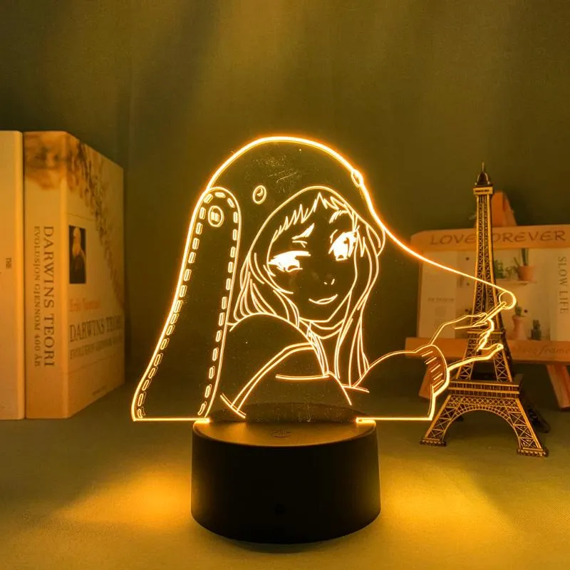 Nocne światła anime 3D Light Kakegurui kompulsywna hazardzista Runa Yomozuki Figur dla dzieci sypialnia dekoracje nocne manga pokój prezent TA251H