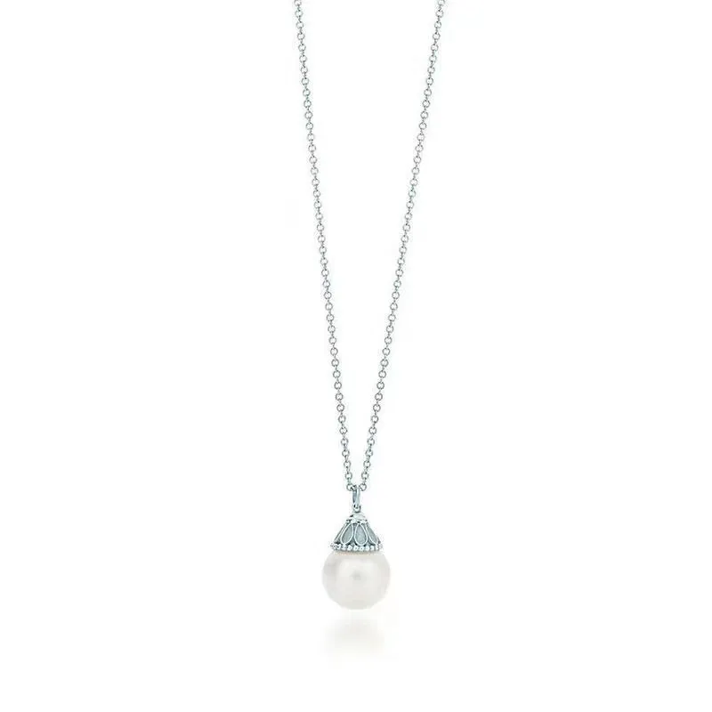 Collier de perles d'eau douce pour femmes, collier de styliste avec pétales incrustés, cadeau de saint valentin, sans boîte 214y, 925