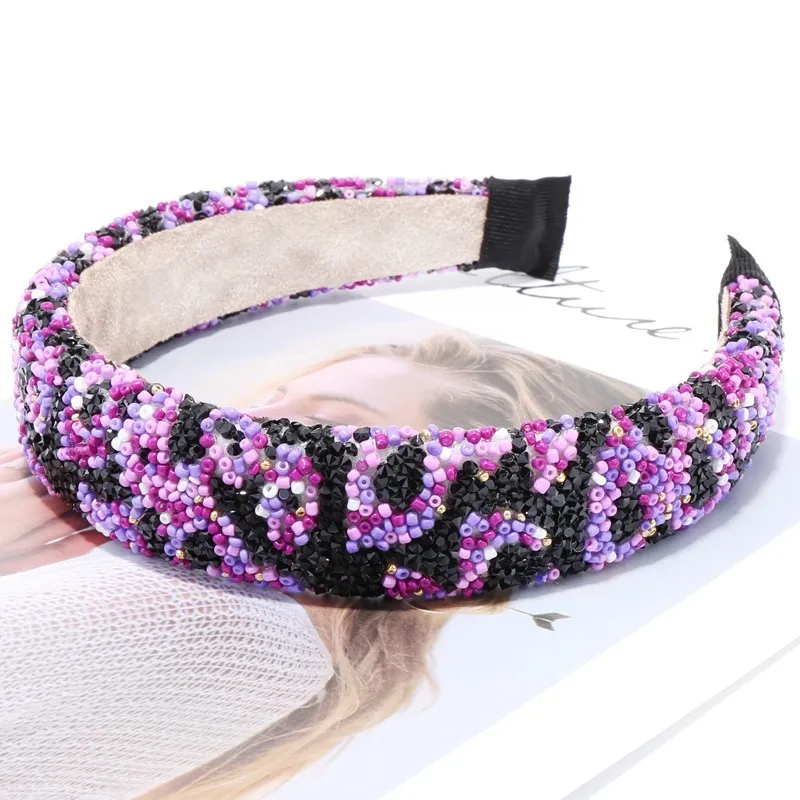 Unique espagnol coloré cristal perle bandeaux Original à la main léopard goujons pierre bandeaux femmes couronne tête cerceau accessoires