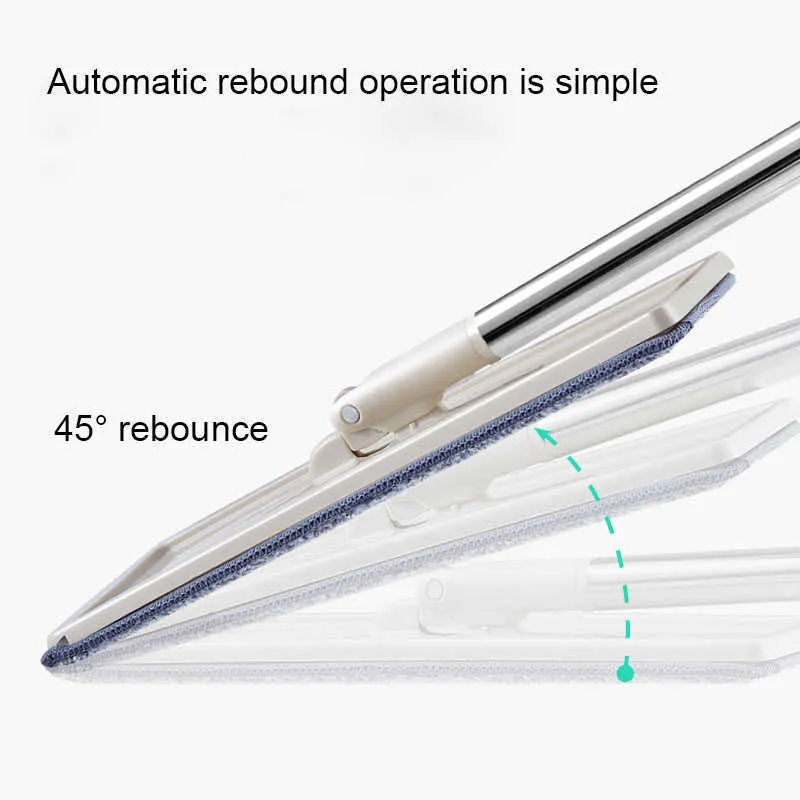 Mop pavimenti in microfibra Squeeze s Wet con secchio Panno la pulizia del bagno il lavaggio Detergente la cucina di casa 210805