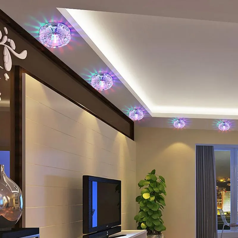 Lumières nocturnes LED Plafond Light Fush Mount petit balcon avant Corridors Crystal Corridors pour décoration de salon 280G