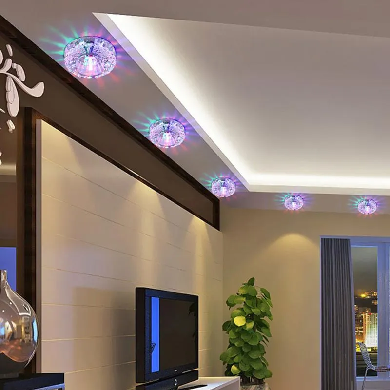 Nattljus LED -takljus Flushmontering Liten främre balkongverand Kristallkorridorer Fixtur för vardagsrumsdekoration3000
