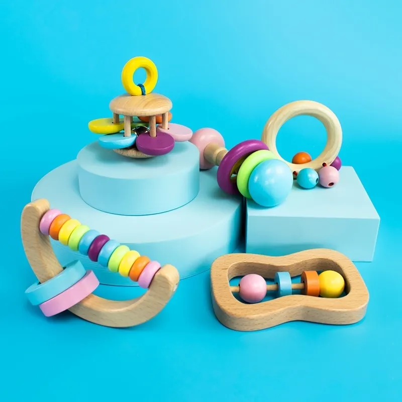 / zestaw Montessori Zabawki Baby Rattle Crib Ids Edukacyjne Mobilne dla Dziewczyn Waldorf Wózek Niemowlak 220216