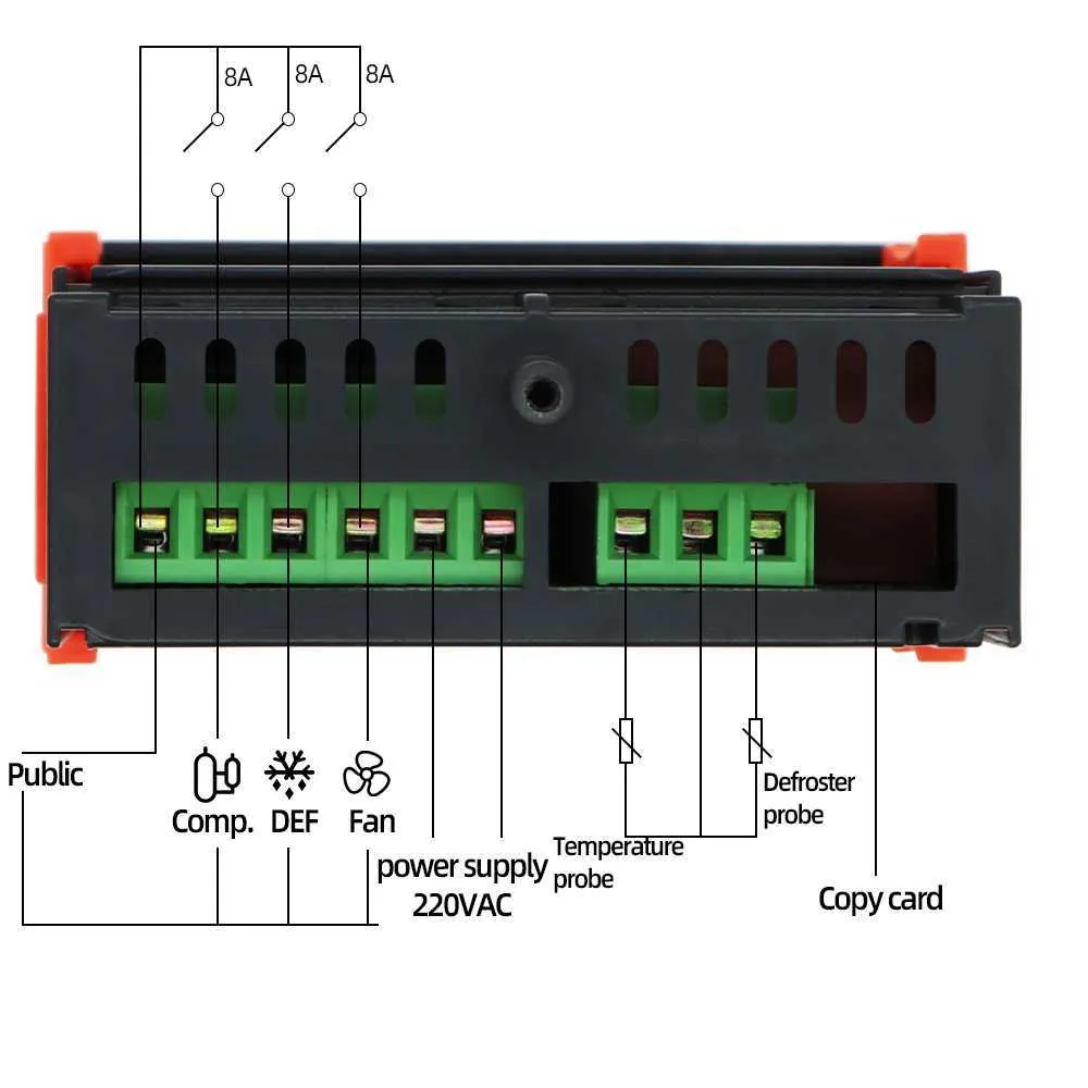 ETC-3000 Mini regolatore di temperatura Termostato frigorifero Regolatore Termoregolatore Termocoppia NTC Doppio sensore 220 V 40% di sconto 210719