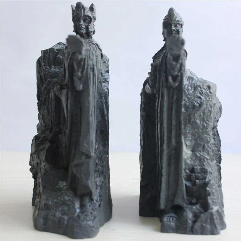 VILEAD Die Argonath-Buchstütze, Harzskulptur, Tore von Gondor, Retro-Dekoration, Büro-Desktop-Zubehör, Statue, moderne Kunst, 210804