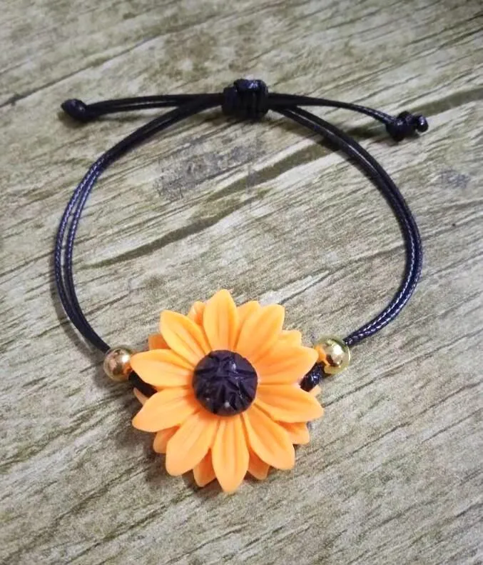 Braccialetti con ciondoli girasole da 30 pezzi amicizie, coppie, sorelle, braccialetti vulcanici, regali portafortuna le donne