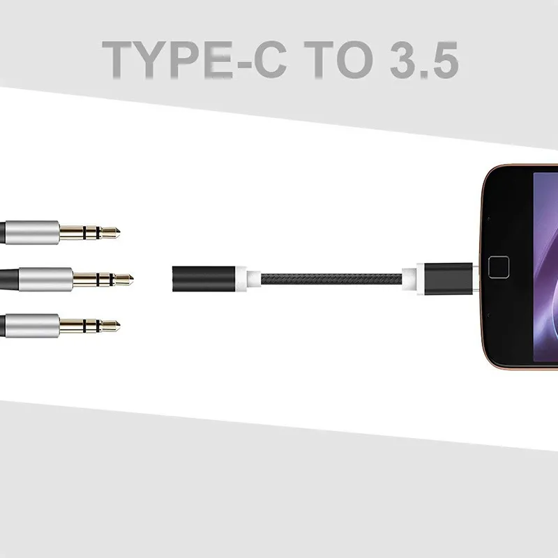i da tipo C a 3.5 Adattatore auricolari USB 3.1 Tipo-C USB-C maschio da 3,5 mm AUX Audio Jack Convertitore cavo Adattatore cuffie