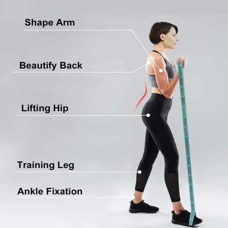 Yoga bande élastique bande de résistance équipement de fitness 9 anneaux aide à l'étirement équipement de gymnastique multifonction exercice à domicile portable H1026