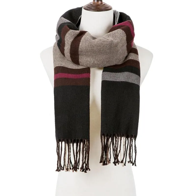 スカーフevrfelanブランドデザイナースカーフ女性豪華な冬の男性用格子縞の長い女性ニットショール60スタイル女性224k