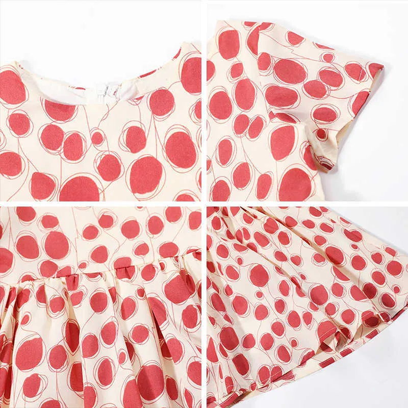 Niedźwiedź Lider Dzieci Dziewczyny Letnie Duszne Dresses Rodzinne Dopasowanie Stroje Moda Polka Dot Vestidos Matka Córka Księżniczka Odzież 210708