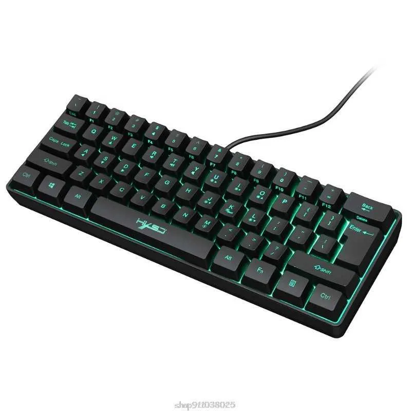 HXSJ V700 USBバックライト61キーゲームRGB Keyboard for Gamersキーボード複数のショートカットキーの組み合わせpubg mar18 2106101297645