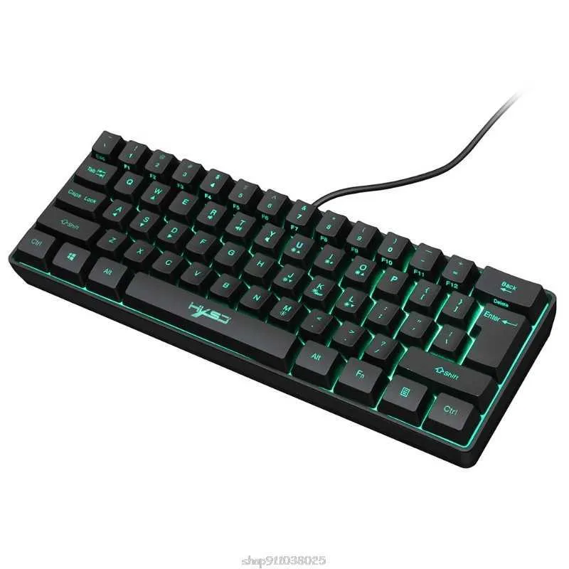 HXSJ V700 USB Backlight 61 -Tasten Gaming RGB -Tastatur für Gamers -Tastaturen mit mehreren Tastenkombinationen PUBG Mar18 2106108008737
