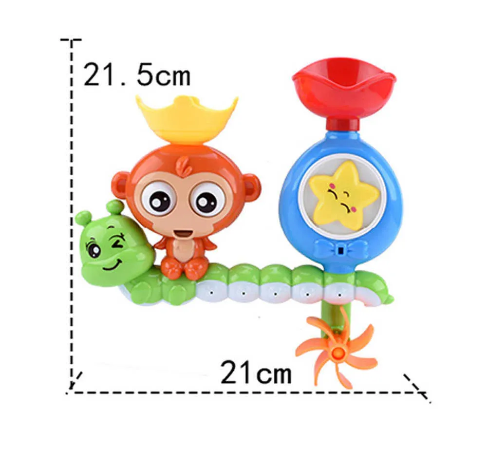 DIY Baby Baby Zabawki Ssawka Puchar Ścieżka Wody Gry Cartoon Małpa Klasyczna Prysznic Zabawki Łazienka Pływanie Kid 210712