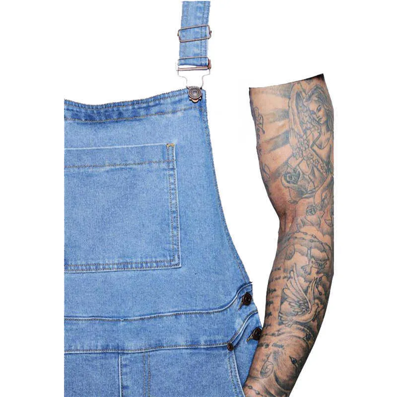 Rosa Denim Overall Shorts für Männer Mode Hip Hop Streetwear Herren Jeans Plus Größe Kurze Jean Overalls 210806