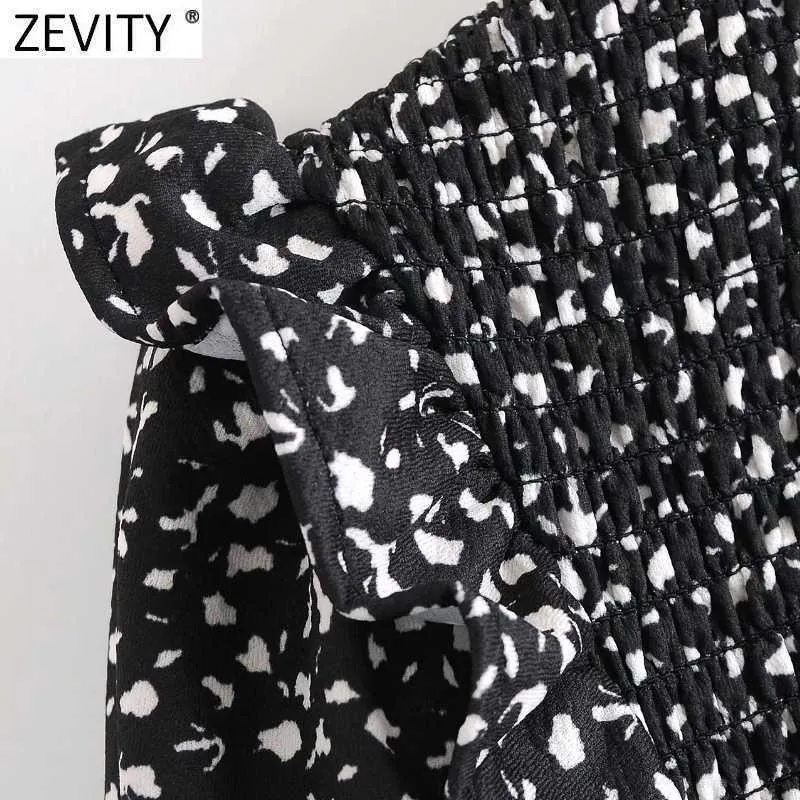 Zevity秋の女性の甘いアガリックレースoネックプリントカジュアルスリムミディドレスレディースシックな弾性パッチワークAラインvestido DS4735 210603