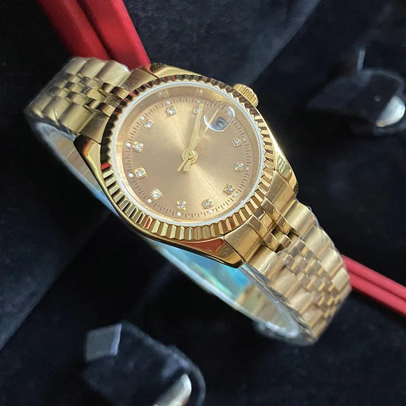 orologi da donna completi in acciaio inossidabile 26mm zaffiro da donna argento impermeabile orologio luminoso montres de luxe femme307H