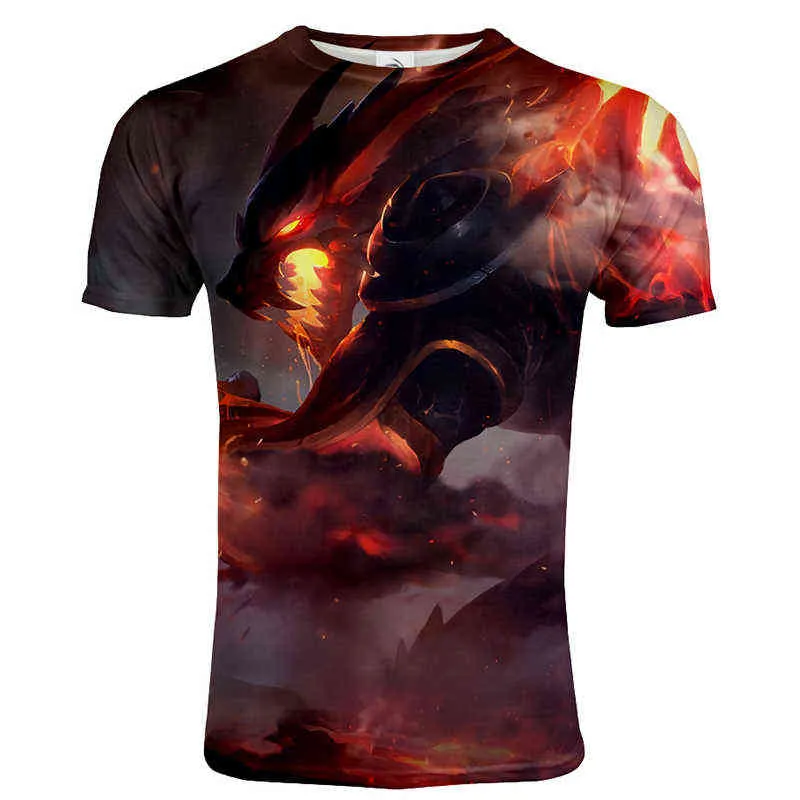 LOL 3D Drukowana koszulka Styl Mężczyźni Kobiety Dorywczo O-Neck Streetwear Z Krótkim Rękawem Tshirt League of Legends Unisex Hip Hop Koszula X0621