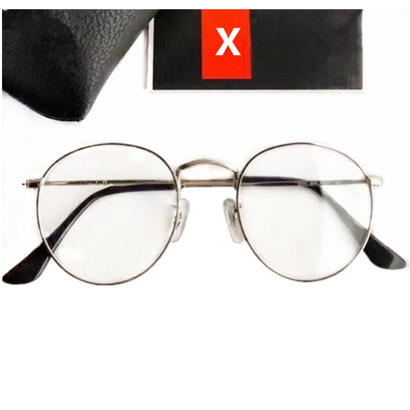 Clásico unisex 447 gafas de sol redondas de metal marco 50-21-145 moda hombres mujeres miopía gafas para prescripción conjunto completo embalaje cas205p