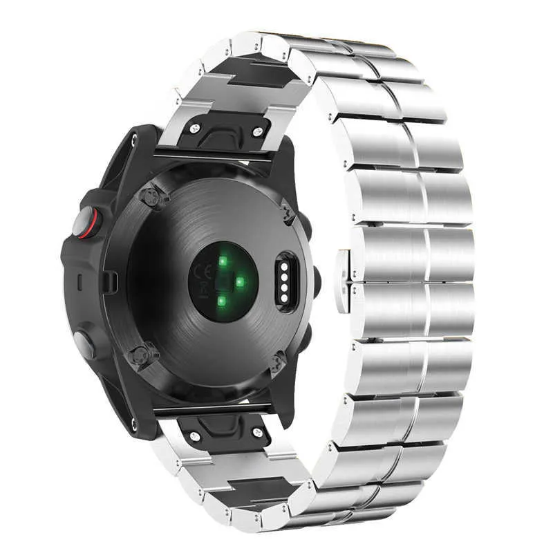 Luksusowy pasek dla Garmin Fenix ​​6x Pro Solar 5x plus Enduro Band Butterfly Buckle Bransoletka Ze Stali Nierdzewnej Metal Fenix ​​3 pasek H0915