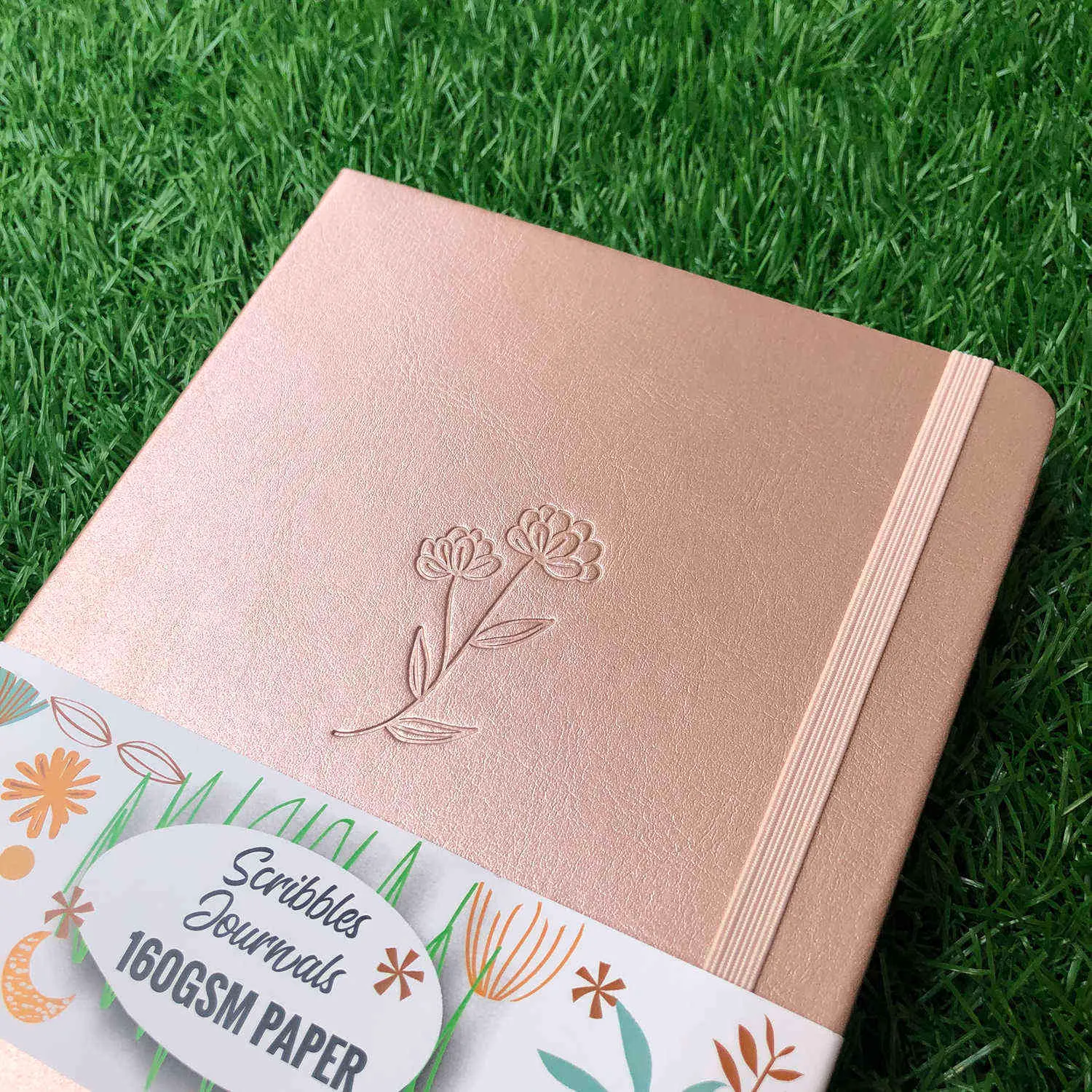 ROSE GOLD Cover Dotted Notebook Dot Grid Journal INS BUJO, 160GSM Papel grueso de bambú con página numerada * BUKE 210611