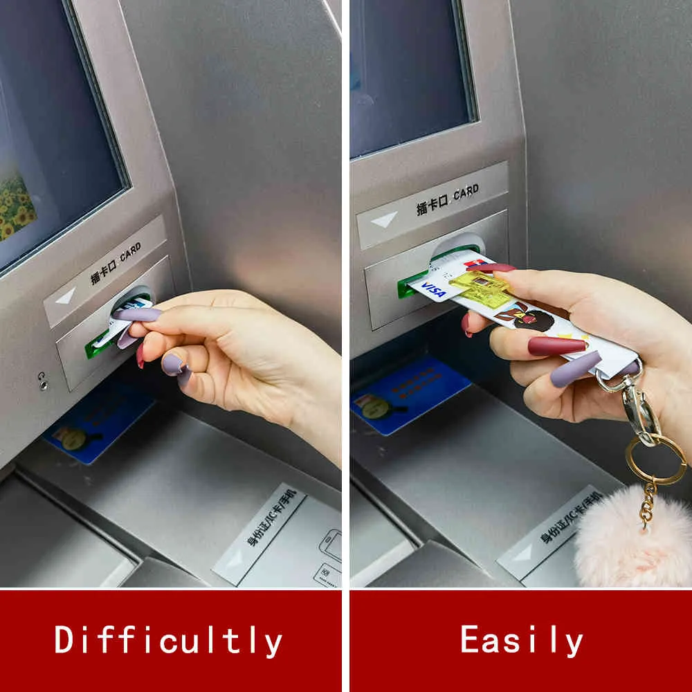 Grabber con clip carta portachiavi con carta di credito ATM in plastica personalizzata personalizzata unghie lunghe con Pom9629443