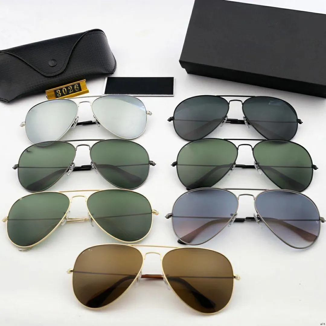 Venda de óculos de sol para homens de aviador de moda de moda, óculos de sol de vidro Toad Mirror Glasses Drive Driving Goggles for Men and Women ET210Q