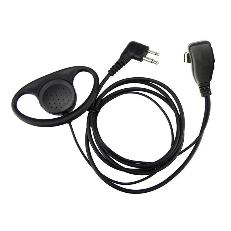 2 paket Avancerad 2pin D som Clip-Ear PTT-headset för motorfordonsmikrofon 2 luftvägar GP300 gp68 gp2000 gp88 gp3188 c